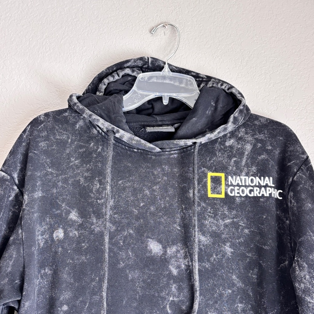 National Geographic Black and Gray Tie-Dye Hoodie Adult Unisex M New Mexico logo - Picture 2 of 10